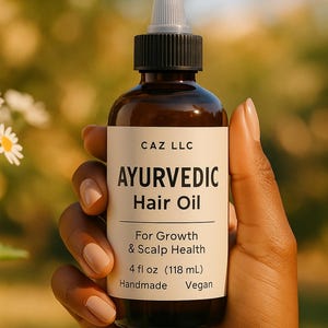 Ayurvedic Hair Growth Oil- Organic Scalp Treatment for Fast Hair Regrowth, Edges, Thickness & Dandruff Relief | 4oz