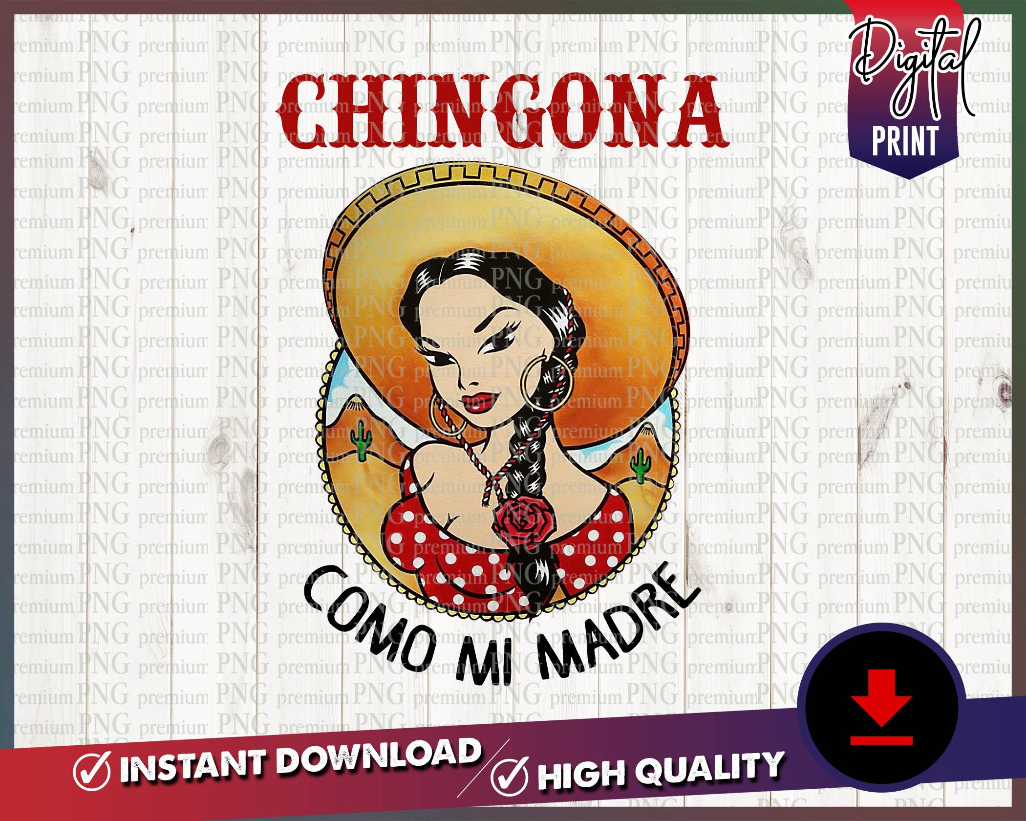 Chingona Como mi Madre Chingona png PNG Digital Download | Etsy