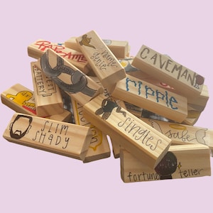 Tipsy Tumbling Tower Game, Customizable and Hand-Painted 48-piece