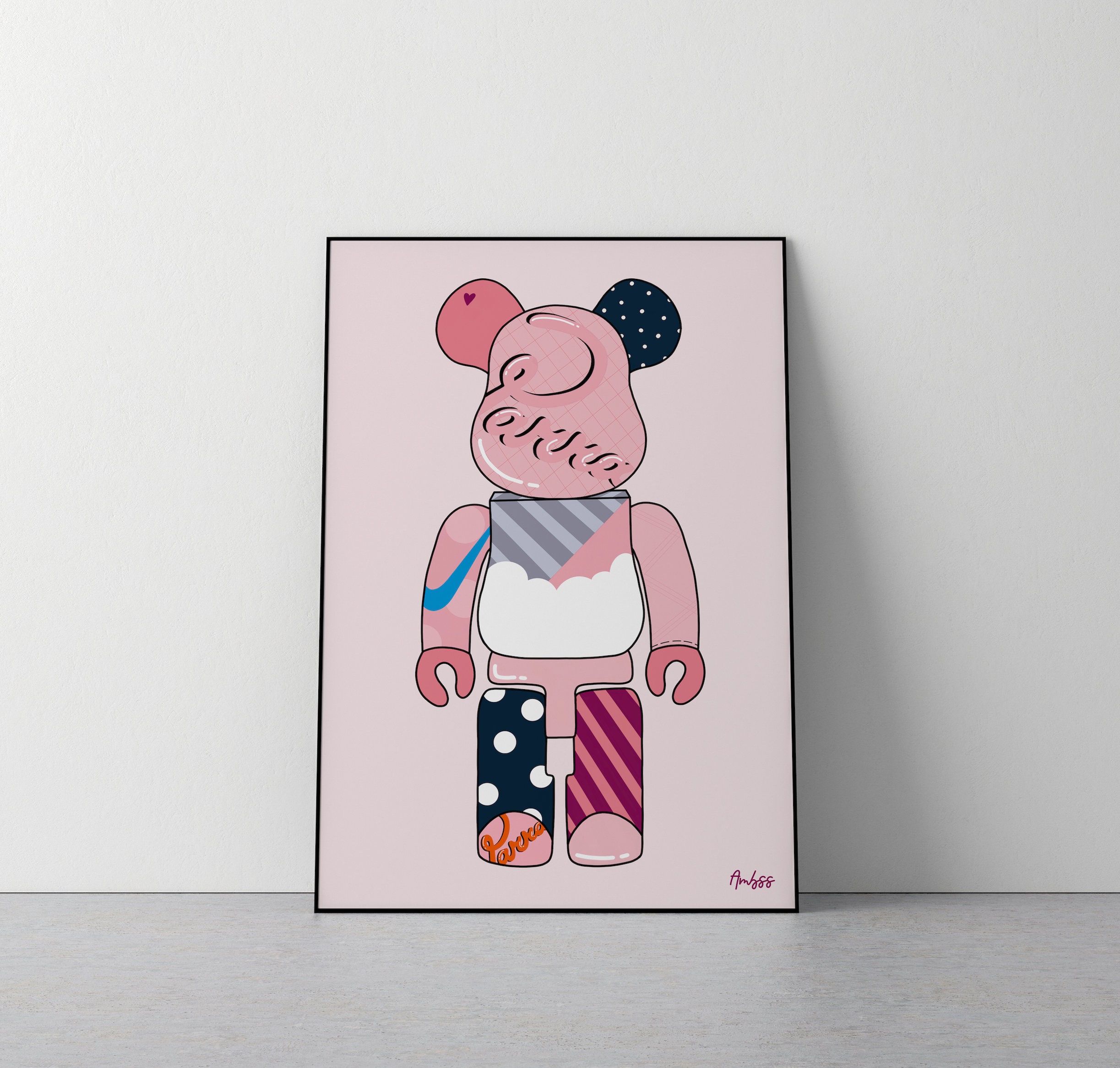 Kaws Bear Wall Art Pop Art Bearbrick Art Canvas Fashion 