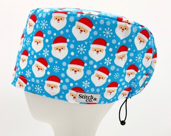 Blue Santa Scrub hat