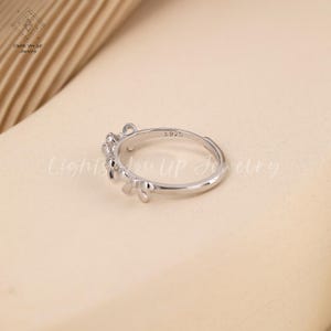 Girl Sweet Beautiful Bow-Knot 925 Sterling Silver Adjustable Ring main image 0