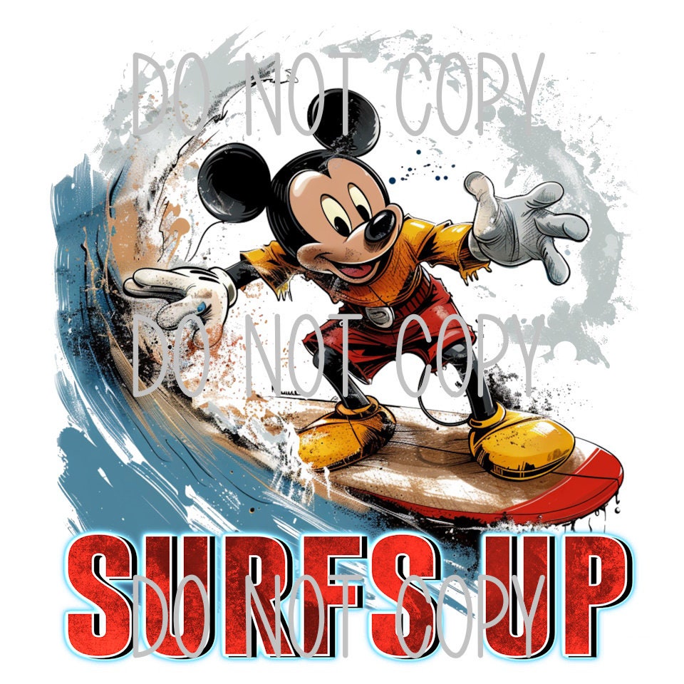 Surf's Up Summer Sublimation Design, Summer PNG Design, Printable Design, Shirt PNG Sublimation Design, Mickey Sublimation PNG Design