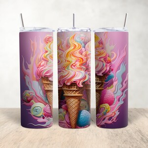 Ice Cream Cone Tumbler Design, Sublimation Design Download, Digital Download,  Tumbler Sublimation, Ice Cream Trio Tumbler Design