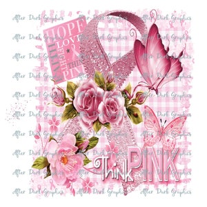 Breast Cancer Awareness Sublimation Design, Pink Ribbon PNG Design, Awareness Printable Design, Digital Design, Breast Cancer Pink Ribbon