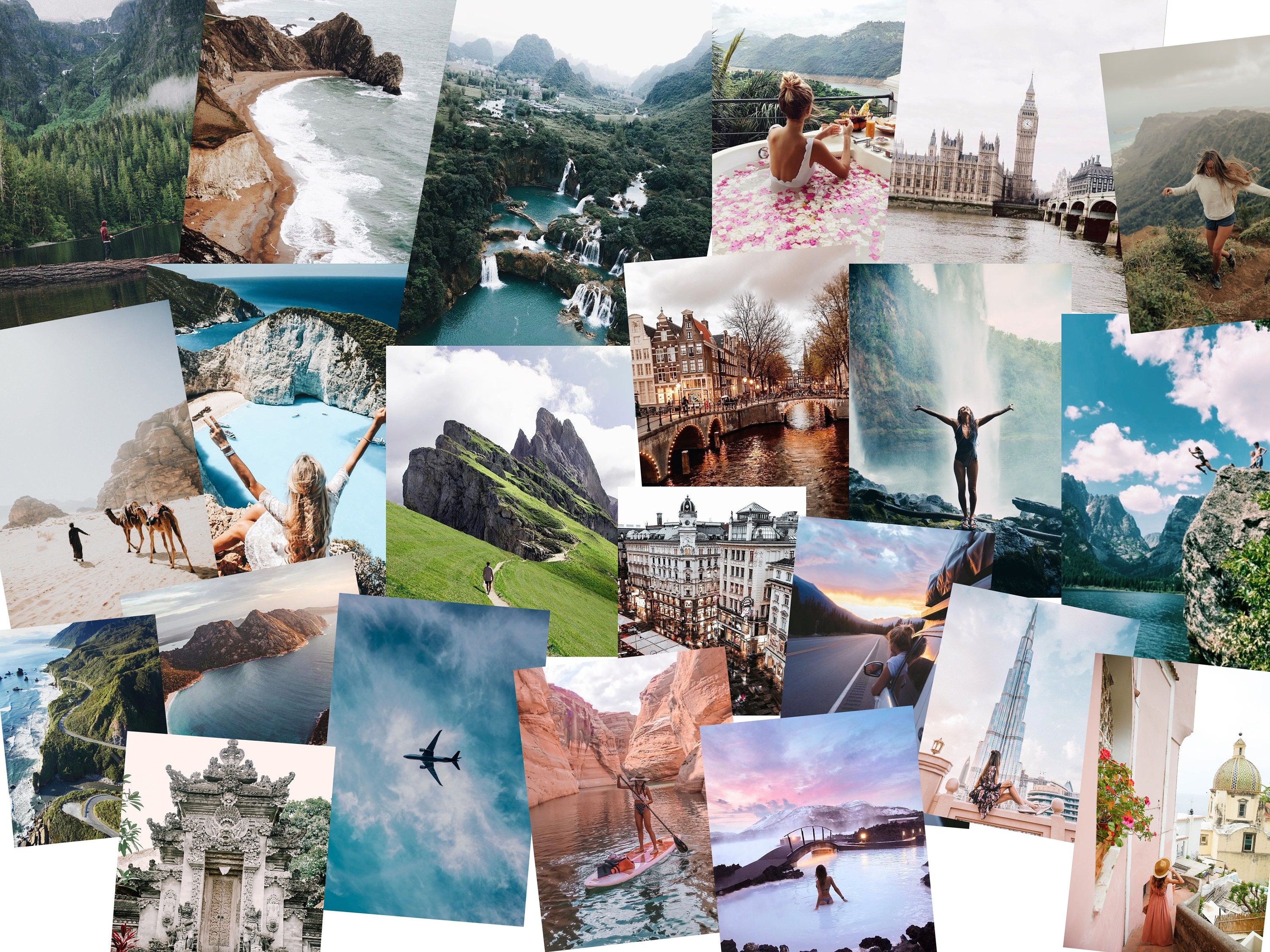 Travel Aesthetic Wall Collage 30 Pics Etsy