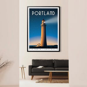 Portland Victoria Print | Cape Nelson Lighthouse Poster | Retro Australia Travel Art | Vintage Coastal Wall Art | Australian Gift | Unframed image 5