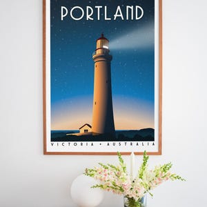 Portland Victoria Print | Cape Nelson Lighthouse Poster | Retro Australia Travel Art | Vintage Coastal Wall Art | Australian Gift | Unframed image 10