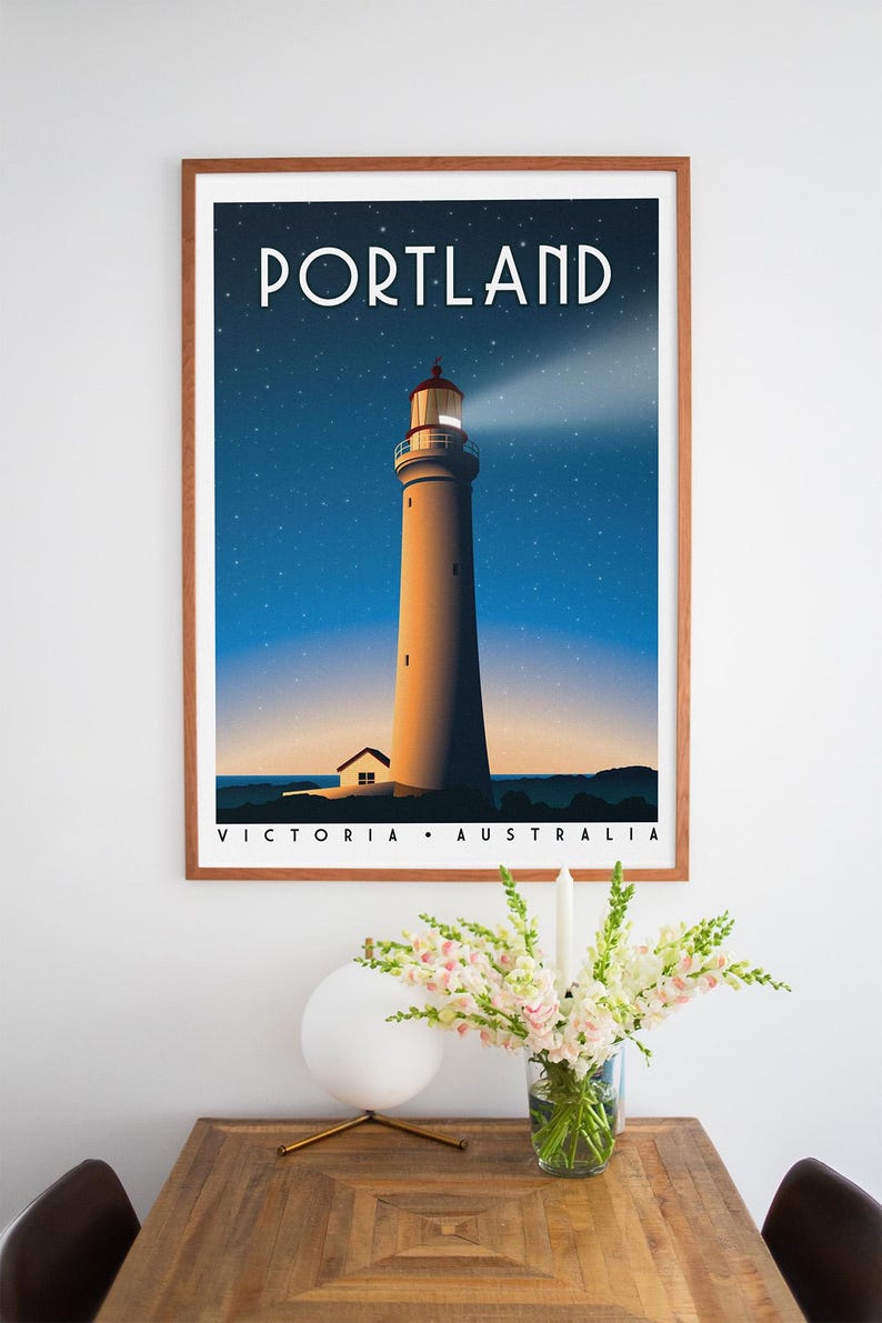 Portland Victoria Print | Cape Nelson Lighthouse Poster | Retro Australia Travel Art | Vintage Coastal Wall Art | Australian Gift | Unframed image 10