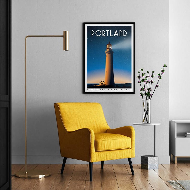 Portland Victoria Print | Cape Nelson Lighthouse Poster | Retro Australia Travel Art | Vintage Coastal Wall Art | Australian Gift | Unframed image 4