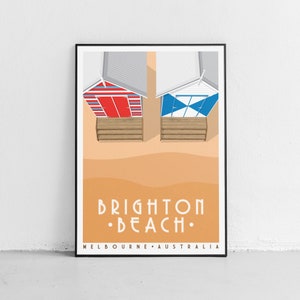 Plage de Brighton, Melbourne, Australie. Rétro