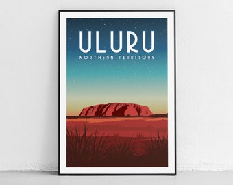 Uluru, Northern Territory, Australia. Retro