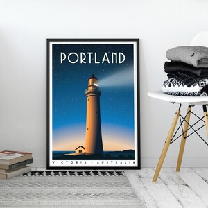 Portland Victoria Print | Cape Nelson Lighthouse Poster | Retro Australia Travel Art | Vintage Coastal Wall Art | Australian Gift | Unframed image 7