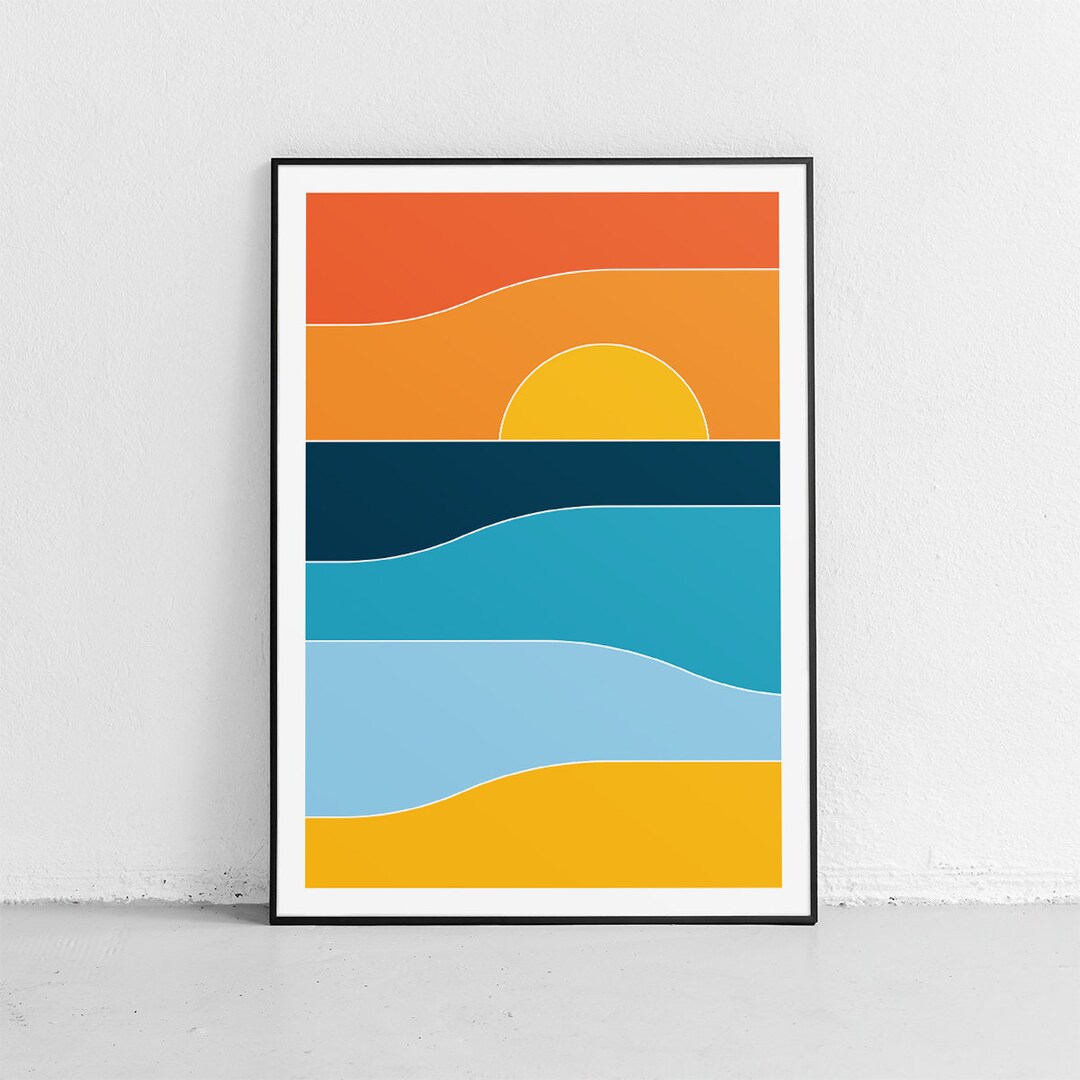 Evening on the Beach, Abstract Art Print. - Etsy