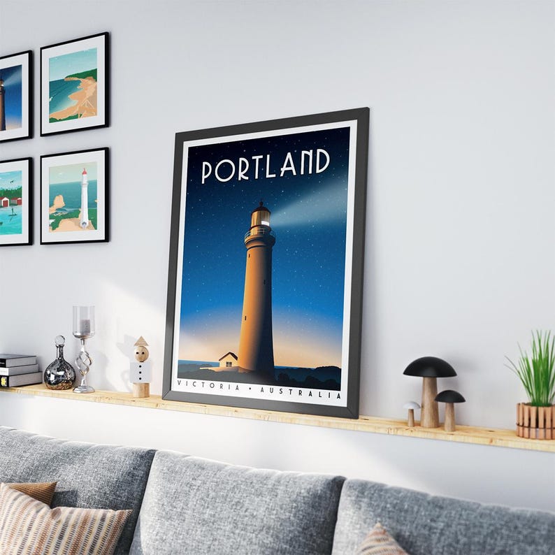 Portland Victoria Print | Cape Nelson Lighthouse Poster | Retro Australia Travel Art | Vintage Coastal Wall Art | Australian Gift | Unframed image 11