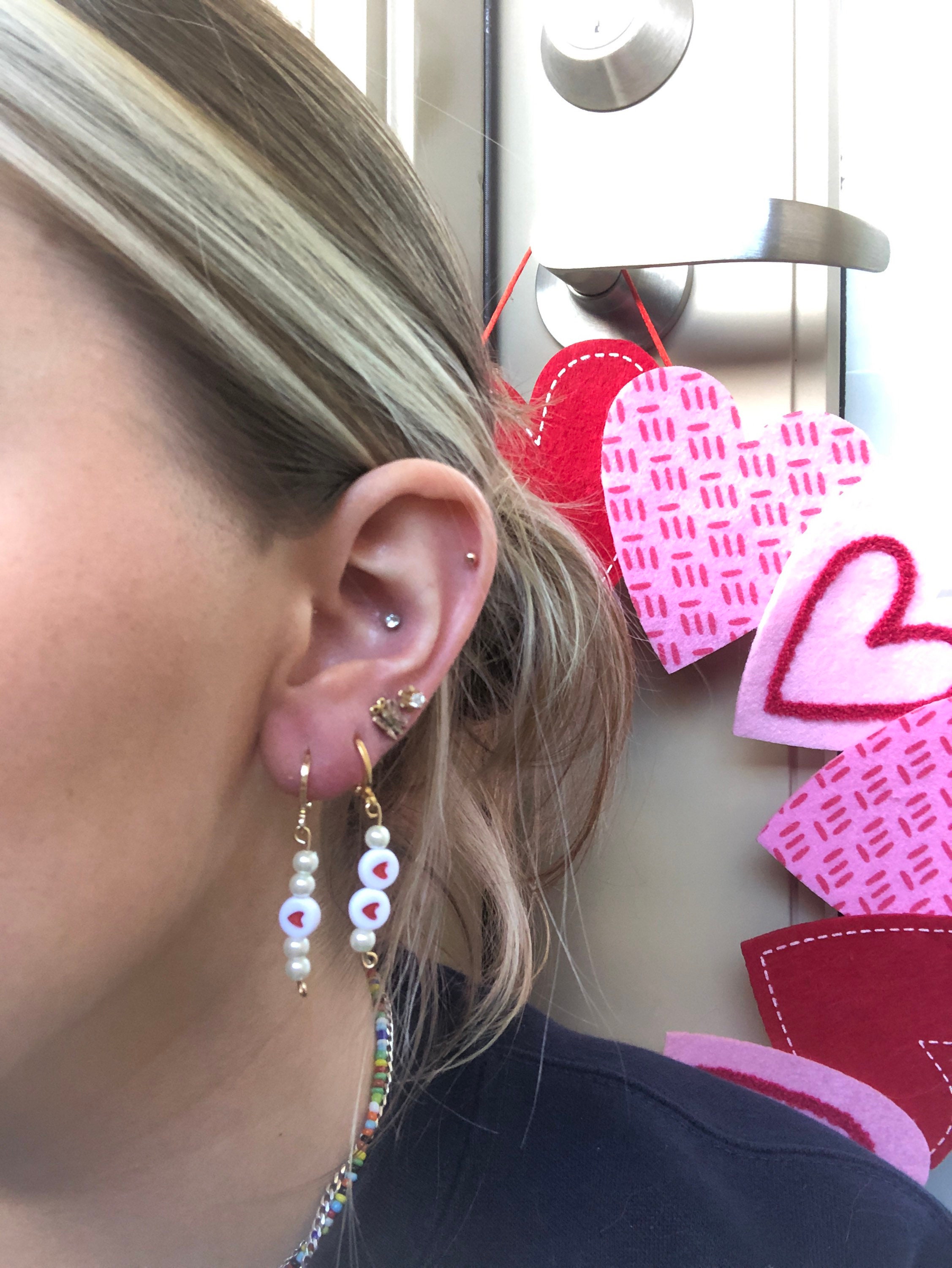 Pink Dangle Earrings Etsy