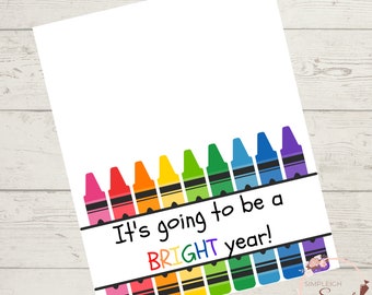 Printable Mini Cookie Card-It's going to be a BRIGHT year-Back to School