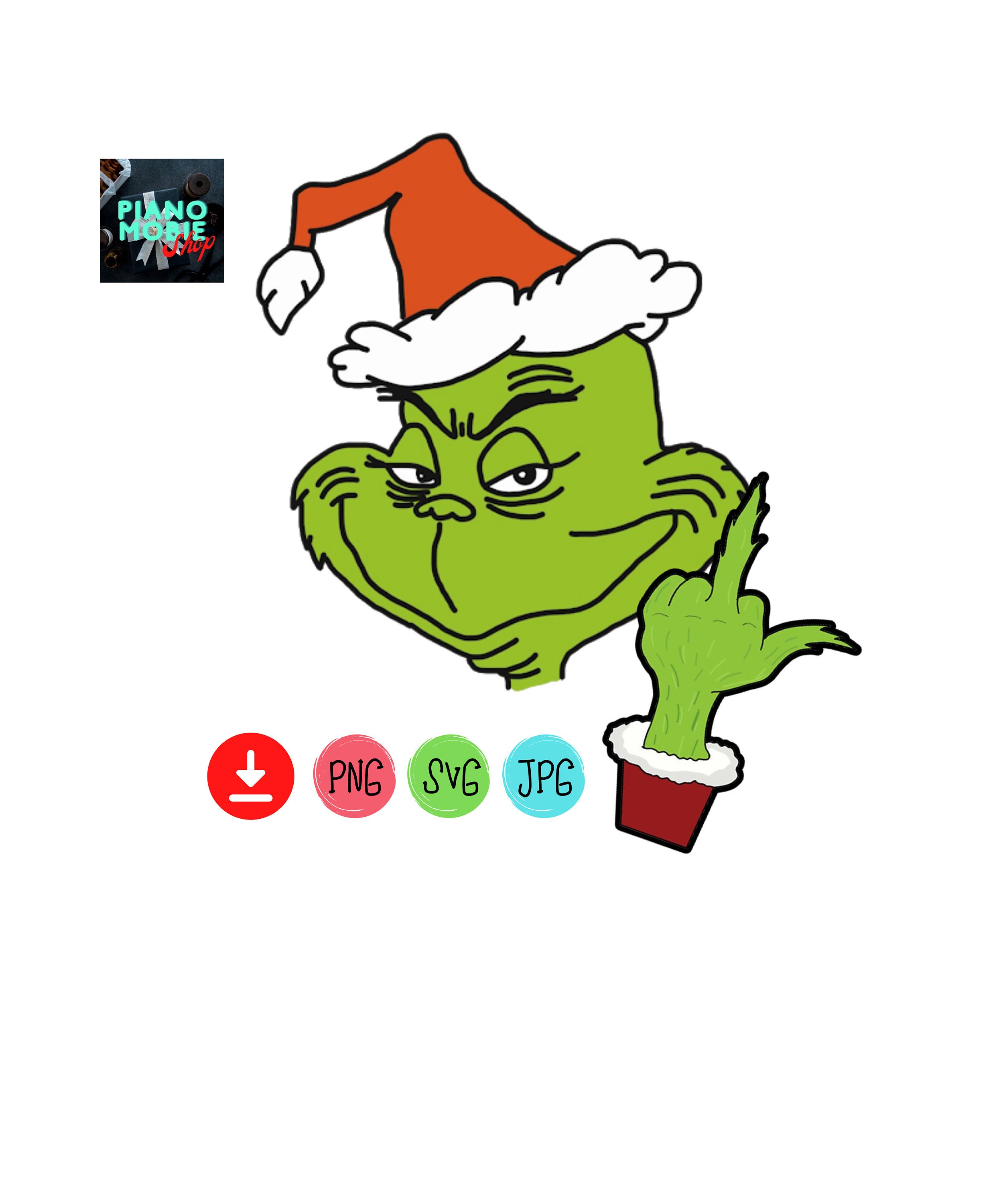 Grinch Giving the Finger PNG Easy Layer Grinch Face PNG PNG Etsy