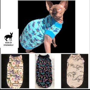 Top for Sphynx cats. Clothes for cats .Summer season clothes for Sphynx. Outfit for Sphynx
