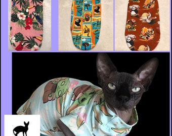 Handmade top/jumper for Sphynx cats and other cats. Outfit for Sphynx