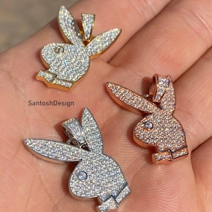 1212 　PLAYBOY プレイボーイ ペンダントダイヤモンド 925 Diamond Playboy - Etsy