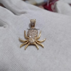 Tarantula Spider Moissanite CZ Diamond Charm pendant,Beautiful Tarantula Spider Silver Moissanite CZ Diamond Pendant,handmade Pendnt Jewelry