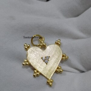 Designer Heart Diamond 925 Sterling Silver Charm Pendant,Beautiful Heart Silver Diamond Charm Pendant,Handmade Pendant Jewelry,Gift