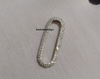 925 Sterling Silver Diamond Enhancer Lock Charm,Beautiful Enhancer Silver Diamond Lock For Nacklace Bracelet,Handmade Lock Jewelry