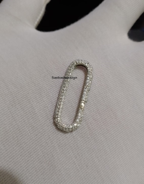 925 Sterling Silver Diamond Lock Enhancer Charm, Handmade Jewelry