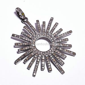925 Sterling Silver Star Shape Pave Diamond Pendant, Beautiful Pave Diamond Pendant,Pendant Handmade Jewelry