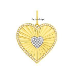 Beautiful Heart Diamond 925 Sterling Silver Charm Pendant,Designer Heart Silver Diamond Charm Pendant,Handmade Pendant Jewelry,Gift