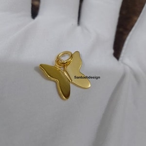 14k Solid Gold Butterfly Charm Pendant,Beautiful Butterfly 14k Solid Gold Charm,14k Mini Gold Charm,Handmade Pendant Jewelry,Gift