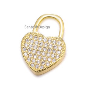 925 Sterling Silver Cz Diamond Padlock,Designer Silver Cz Diamond Padlock,Handmade Padlock Jewelry