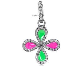Vintage Tiffany & Co Pink Enamel Sterling Silver Daisy Flower