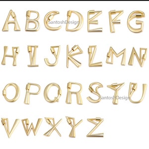 925 Sterling Silver A to Z All Letter's Alphabet Carabiner Lock, Beautiful Intial A To Z  Letter Silver Carabiner Lock,Handmade Lock Jewelry