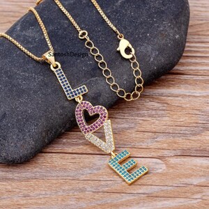 New Designer LOVE Blue Sapphire Ruby Turquiose CZ Diamond 925 Sterling Silver Charm Pendant,Beautiful LOVE Silver Handmade Pendant Jewelry