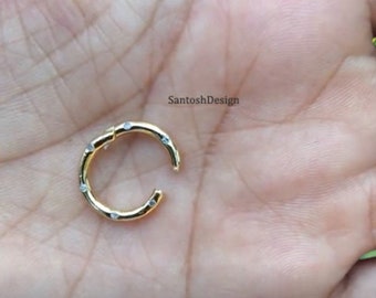 Sterling Silver Diamond Carabiner Lock Clasp, Handmade Jewelry