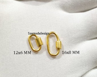 Sterling Silver Oval Carabiner Lock Clasp, Handmade Jewelry