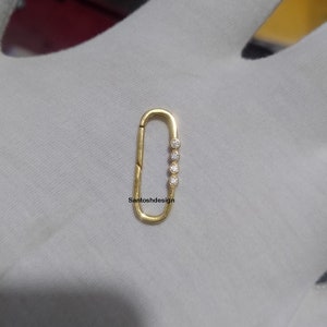 Beautiful Oval Diamond 925 Sterling Silver Enhancer Push Lock,Designer Oval Silver Diamond Enhancer Clasp Lock,Handmade Lock Jewelry