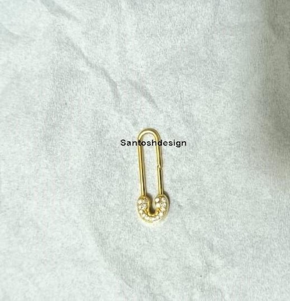 Safety Pin Diamond 925 Sterling Silver Enhancer Charm Lock designer Safety Pin Silver Diamond Enhancer Push Lock handmade Lock Jewelry Etsy