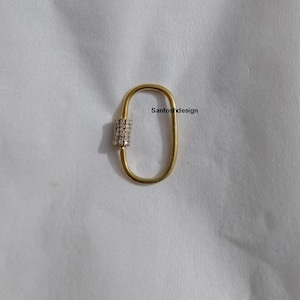 14k Solid Gold Oval Carabiner Lock Clasp,Beautiful Oval Gold Carabiner Lock Clasp,Handmade Clasp Jewelry,Gift