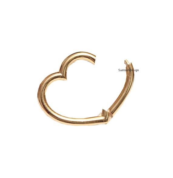 14k Solid Gold Heart Enhancer Carabiner Lock Clasp,beautiful