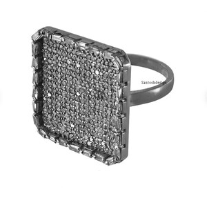 Beautiful Victorian Ring,925 Sterling Silver Pave Diamond Bagutte Ring,Designer Silver Diamond Ring,Handmade Ring Jewelry,Gift For her