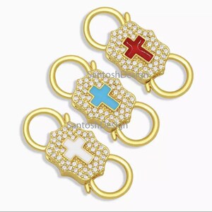 925 Sterling Silver Cross Enamel Cz Diamond Padlock,Beautiful Design Cross Enamel Cz Diamond Padlock,Handmade Padlock Jewelry