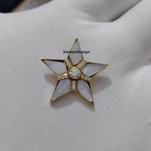 Beautiful Star Mother Of Pearl Diamond 925 Sterling Silver Charm Pendant,Designer Star Silver Diamond Mother Of Pearl Pendant Jewelry,Gift