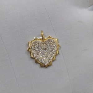 Designer Heart 925 Sterling Silver Diamond Charm Pendant,Beautiful Heart Silver Diamond Charm Pendnt,Handmade Pendant Jewelry,Gift
