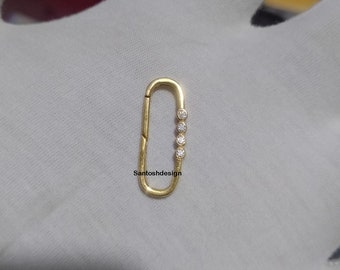 14k Solid Gold Diamond Enhancer Charm Lock, Handmade Jewelry