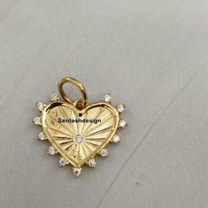 Designer Heart 925 Sterling Silver Diamond Charm Pendant,Beautiful Heart Silver Diamond Charm Pendant,Handmade Pendant Jewelry,Gift