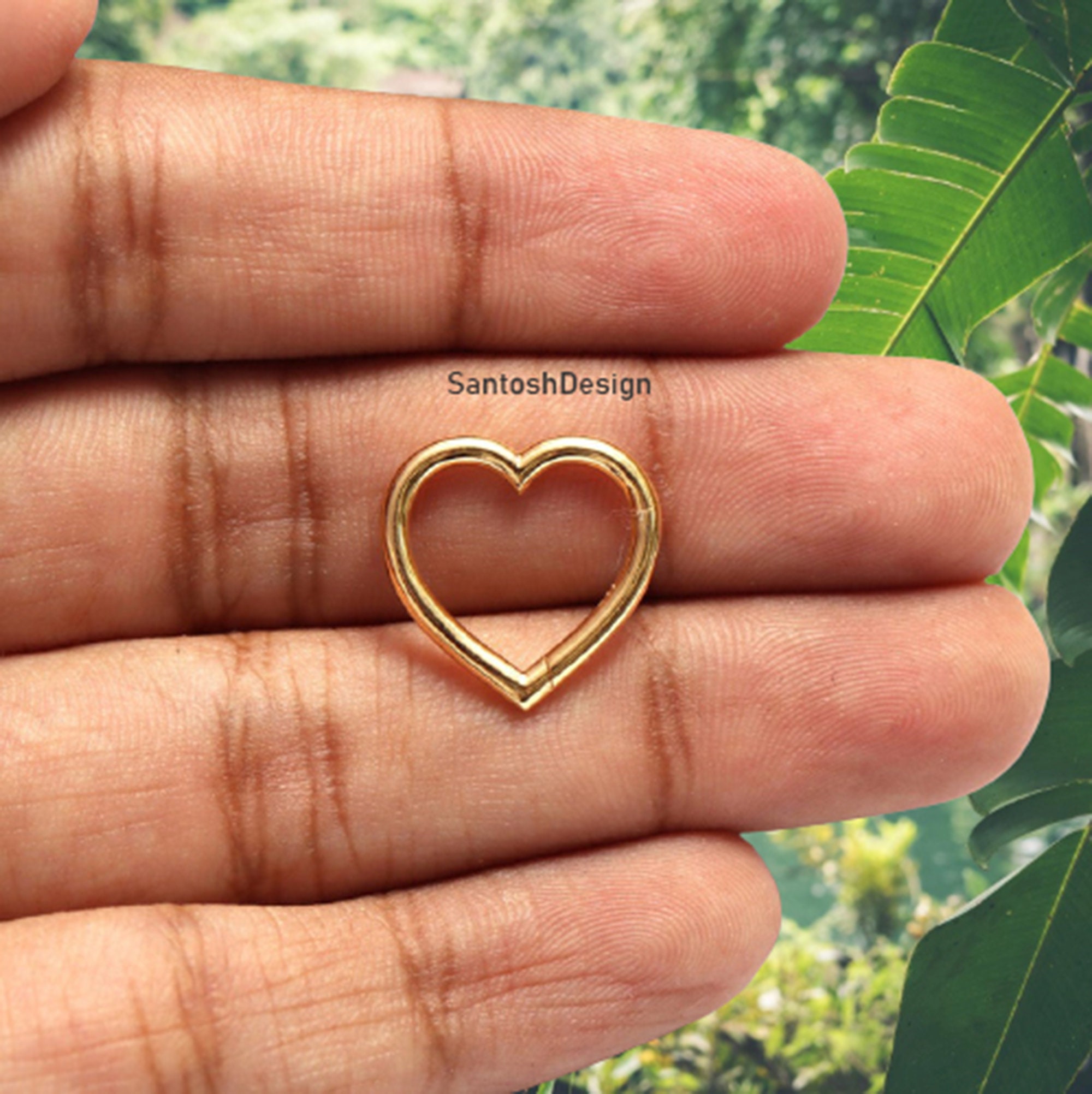 14k Solid Gold Heart Carabiner Lock Clasp, Handmade Enhancer - Etsy