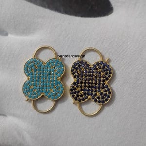 Clover Gemstone Padlock, Ruby, Sapphire, Turquoise, Emerald, 925 Sterling Silver